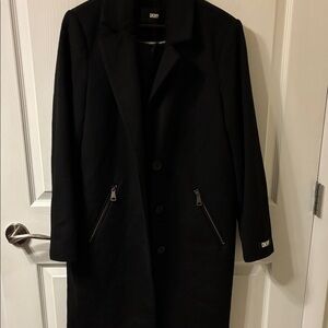 DKNY Black Button up Coat